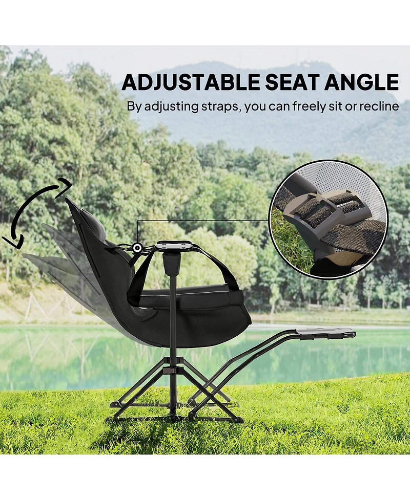 Outsunny Hammock Camping Chair Set of 2 with Adjustable