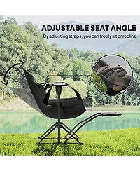 Outsunny Hammock Camping Chair Set of 2 with Adjustable