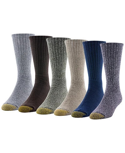 Gold Toe Men's 6-Pack Casual Harrington Socks