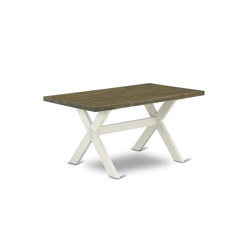 East West Furniture 7-Piece kitchen dining table set Includes 6 Kitchen Chairs with Upholstered Seat and High Back and a Rectangular Modern Rectangula