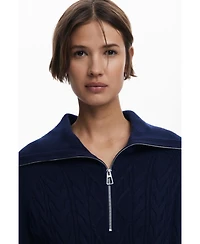 Desigual Women's Cable-knit sweater with zipper
