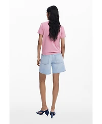 Desigual Women's Denim Bermuda flower