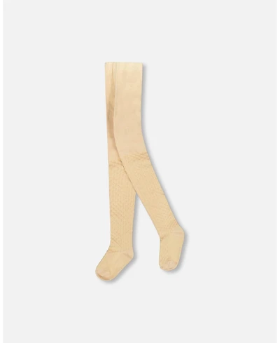 Deux par Girl Knit Tights Beige - Toddler|Child