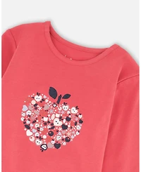 Deux par Girl Cotton T-Shirt Red with Mini Apples - Toddler|Child