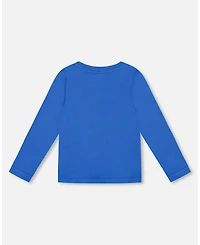 Deux par Toddler Boys Long Sleeve Cotton Jersey Tee Blue - Toddler|Child