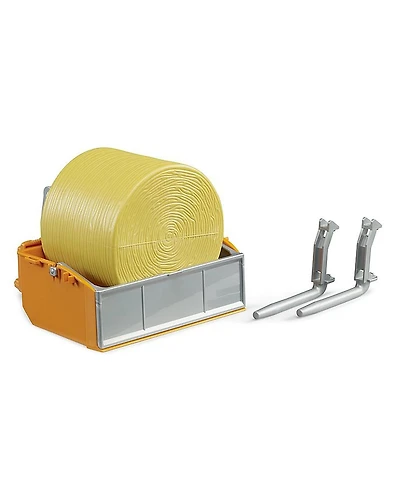 Bruder 1/16 Tractor Loading Box with Forks & Round Bale