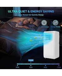 gaomon 10,000 Btu Portable Air Conditioner - 3-in-1 Cooling, Dehumidifier & Fan, Remote Control, 24-Hour Timer, Window Kit Included, White