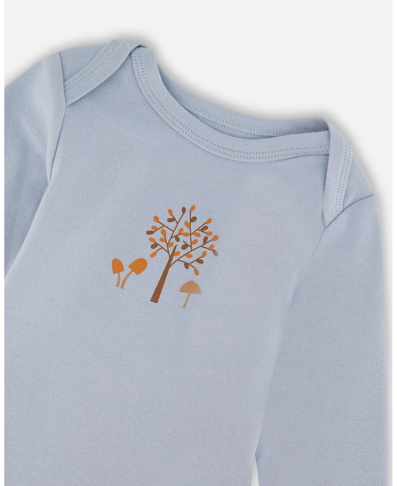 Deux par Baby Boys Cotton Onesie Light Blue