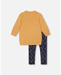 Deux par Girl Tunic and Leggings Set Golden Brown