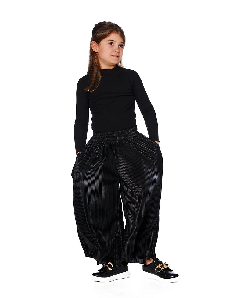 Deux par Girl Wide Leg Pleated Pants Black