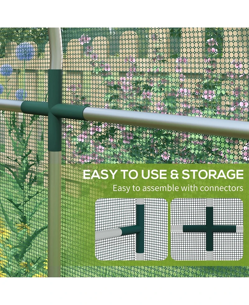 Outsunny 4' x 12' Plant Protection Tent Crop Cage with Door,