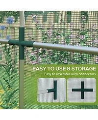 Outsunny 4' x 12' Plant Protection Tent Crop Cage with Door,