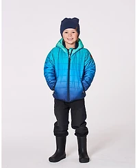 Deux par Toddler Boys Quilted Mid-Season Jacket Green and Blue Gradient - Toddler|Child