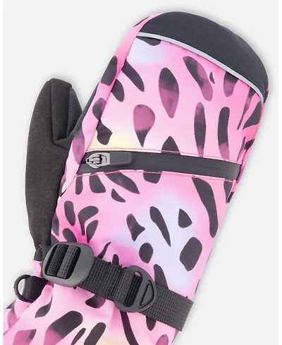 Deux par Girl Winter Mittens Teknik Multicolor Leopard and Zebra - Toddler|Child