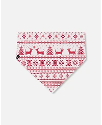 Deux par Dogs Cotton Christmas Bandana for Red and White Fairisle 
