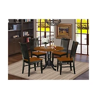 East West Furniture Dining Room Set Black & Cherry