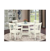 East West Furniture Dining Room Set Linen White