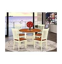 East West Furniture Dining Room Set Buttermilk & Cherry