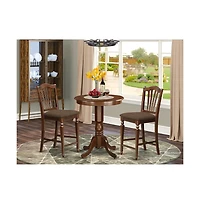 East West Furniture 3 Pc pub Table set - pub Table and 2 Kitchen Dining Chairs