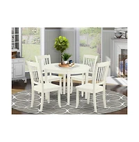 East West Furniture Dining Room Set Linen White