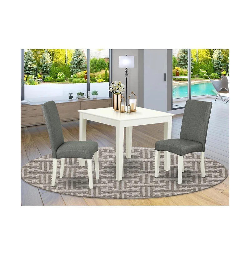 East West Furniture Dining Room Set Linen White
