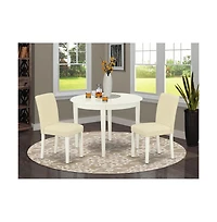 East West Furniture Dining Room Set Linen White