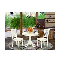 East West Furniture Dining Room Set Linen White