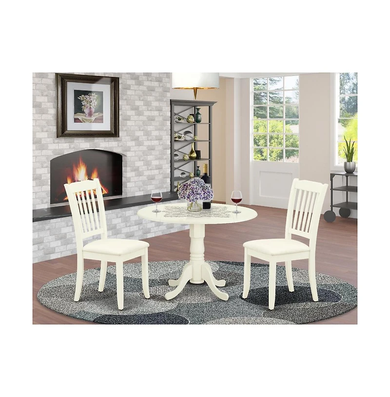 East West Furniture Dining Room Set Linen White