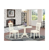 East West Furniture Dining Room Set Linen White