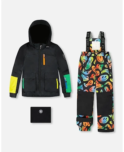 Deux par Boy Two-Piece Play Snowsuit Smiley Face