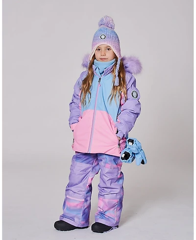 Deux par Girls Two-Piece Play Snowsuit Purple Geo
