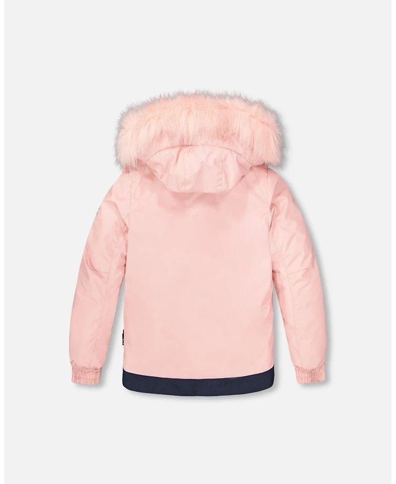 Deux par Girls Two-Piece Play Snowsuit Navy Blue and Pink