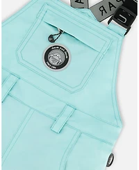 Deux par Toddler Girls Solid Play Overall Snow Bib Turquoise Blue - Toddler|Child