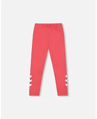 Deux par Girl Cotton Leggings Red with Apples - Child