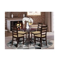 East West Furniture 5 Pc Kitchen Table set-small Table plus 4 Kitchen Chairs