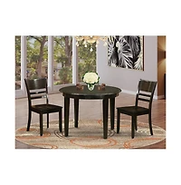 East West Furniture 3 Pc Kitchen Table set-Kitchen Table and 2 Kitchen Chairs