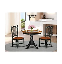 East West Furniture Dining Room Set Black & Cherry