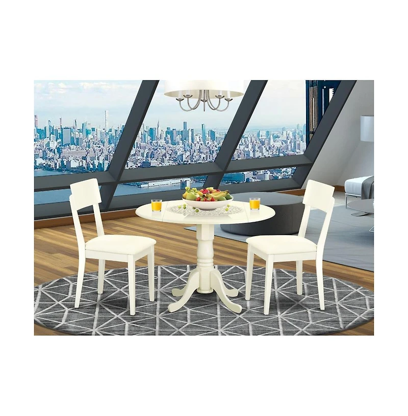 East West Furniture Dining Room Set Linen White
