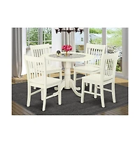 East West Furniture Dining Room Set Linen White
