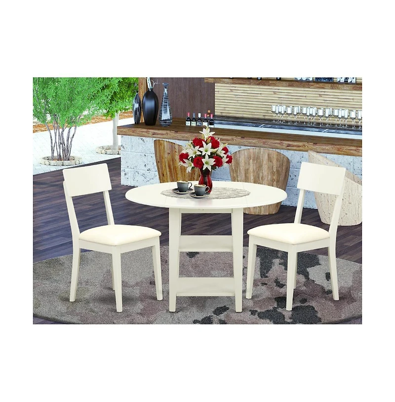 East West Furniture Dining Room Set Linen White