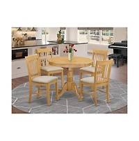 East West Furniture 5 Pc Dinette Table set - Small Kitchen Table and 4 Dining Chairs