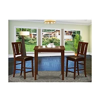 East West Furniture 3 Pc Counter height Table-pub Table and 2 Dinette Chairs