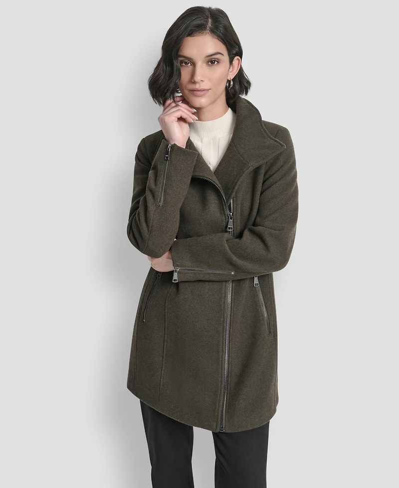 Dkny Women's Asymmetrical Zip Coat