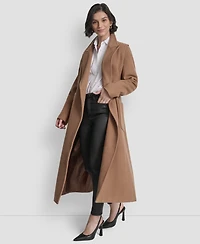 Dkny Women's Notch Collar Belted Wrap Coat