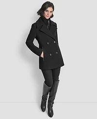 Dkny Women's Double-Breasted Bibbed Collared Coat
