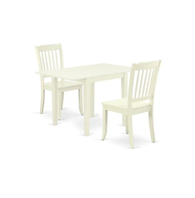 East West Furniture Dining Room Set Linen White