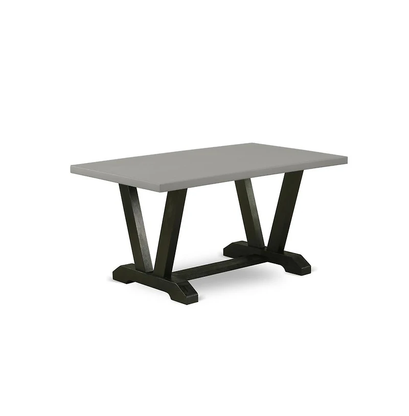 East West Furniture 5-Pc Dining Room Table Set Includes 4 Modern Dining Chairs with Upholstered Seat and High Back and a Rectangular Table