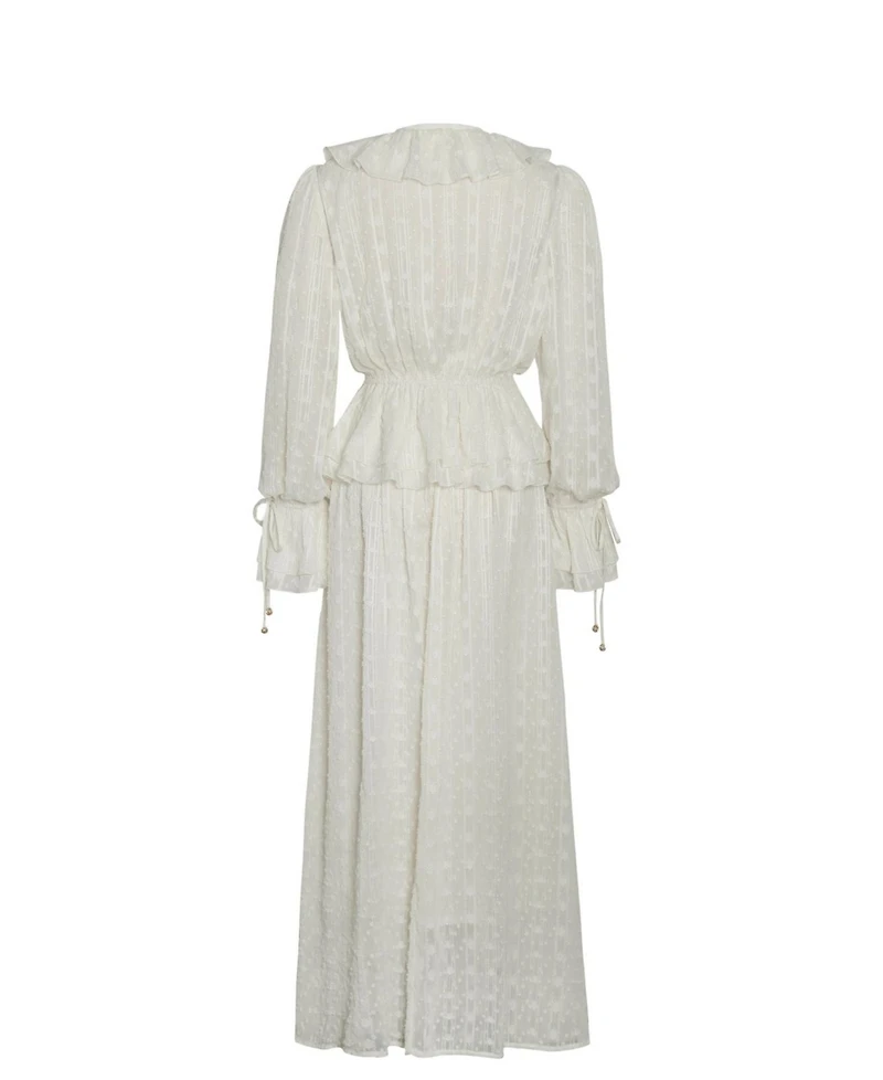 Miss Circle Women's Safiya Jacquard Chiffon Long Sleeve Maxi Dress