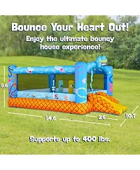 Sunny & Fun SpongeBob Inflatable Bounce House for Kids with Air Blower, Stakes & Repair Kit