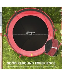 Soozier 10ft Outdoor Trampoline with Net Enclosure, Curved Poles,